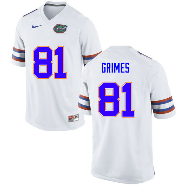 Men #81 Trevon Grimes Florida Gators College Football Jerseys Sale-White - Click Image to Close